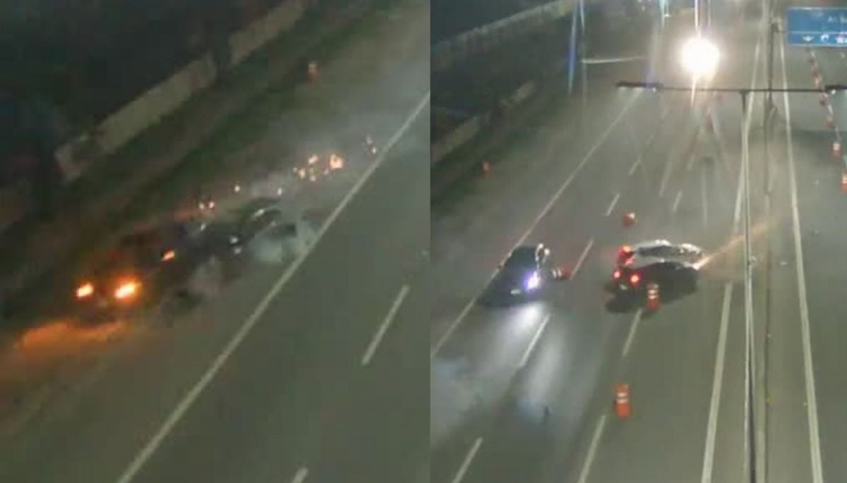 VIDEO muestra choque entre cuatro vehículos en Acceso Sur a Santiago