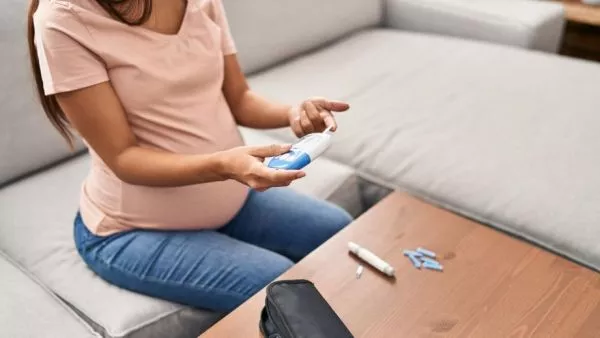Mujer con diabetes gestacional.