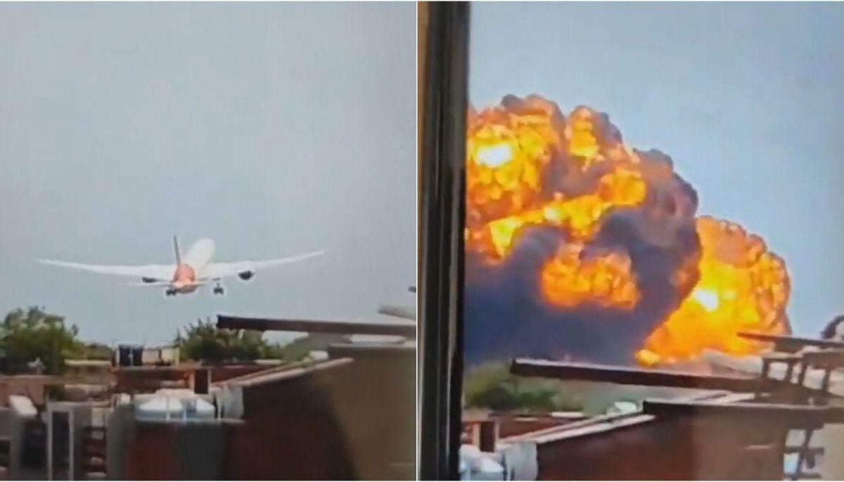 VIDEO: el momento en que se estrelló avión con más de 240 personas en India