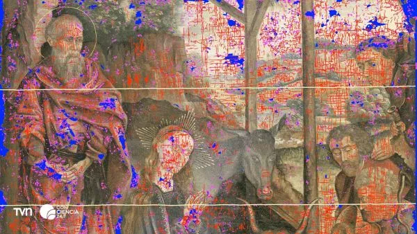 Lámina de polímero impresa con IA sobre pintura del siglo XV restaurada por el MIT.