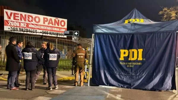 La PDI y Fiscalía en el lugar donde asesinaron a un hombre