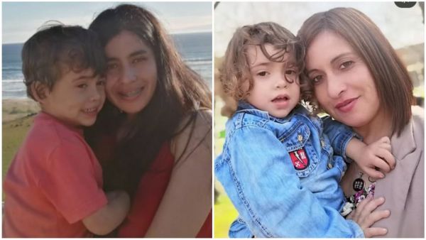 Tomás Bravo junto a su madre y abuela materna.