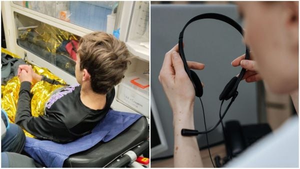 turista rescatado junto a imagen referencial de operadora