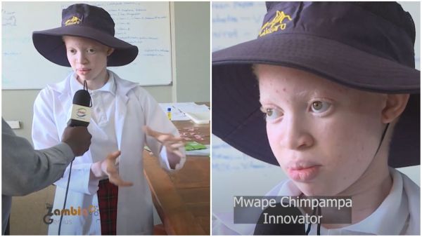 Mwape Chimpampa siendo entrevistada.