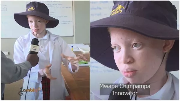 Mwape Chimpampa siendo entrevistada.