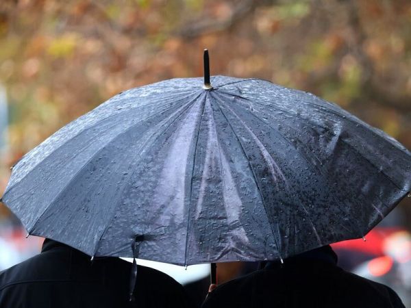 Paraguas bajo la lluvia