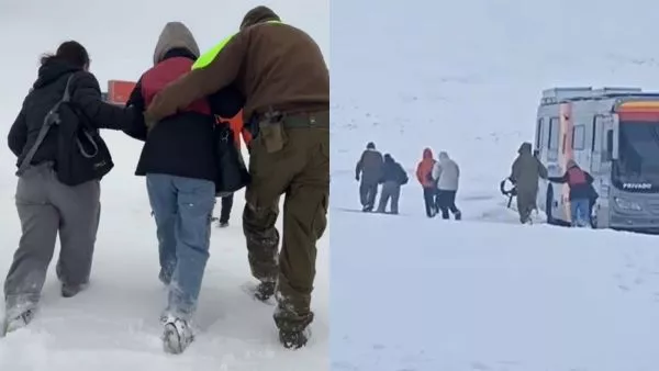 Pasajeros atrapados en la nieve en Antofagasta