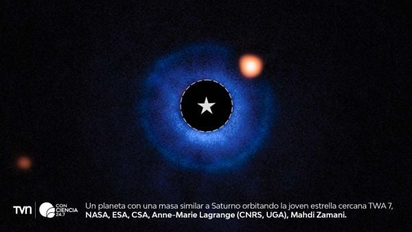 Foto tomada por Webb que detecta un planeta similar a Saturno en estrella joven cercana.