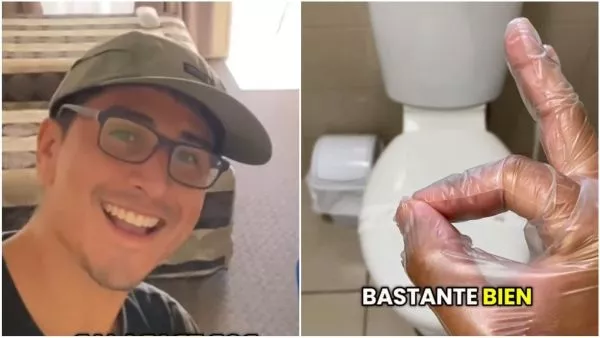 Gonza Iturra limpiando baños en Australia