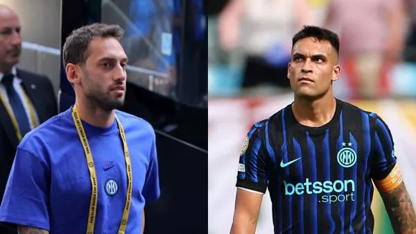 Hakan Çalhanoğlu y Lautaro Martínez