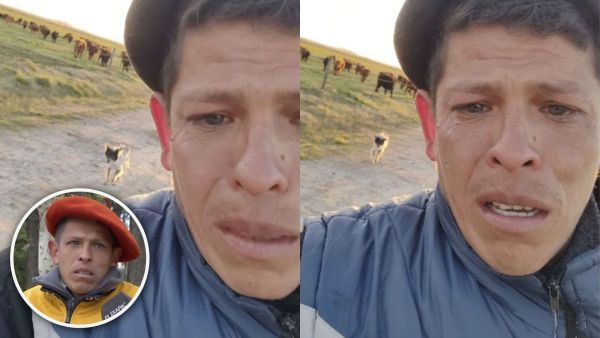 Trabajador paraguayo y su perro