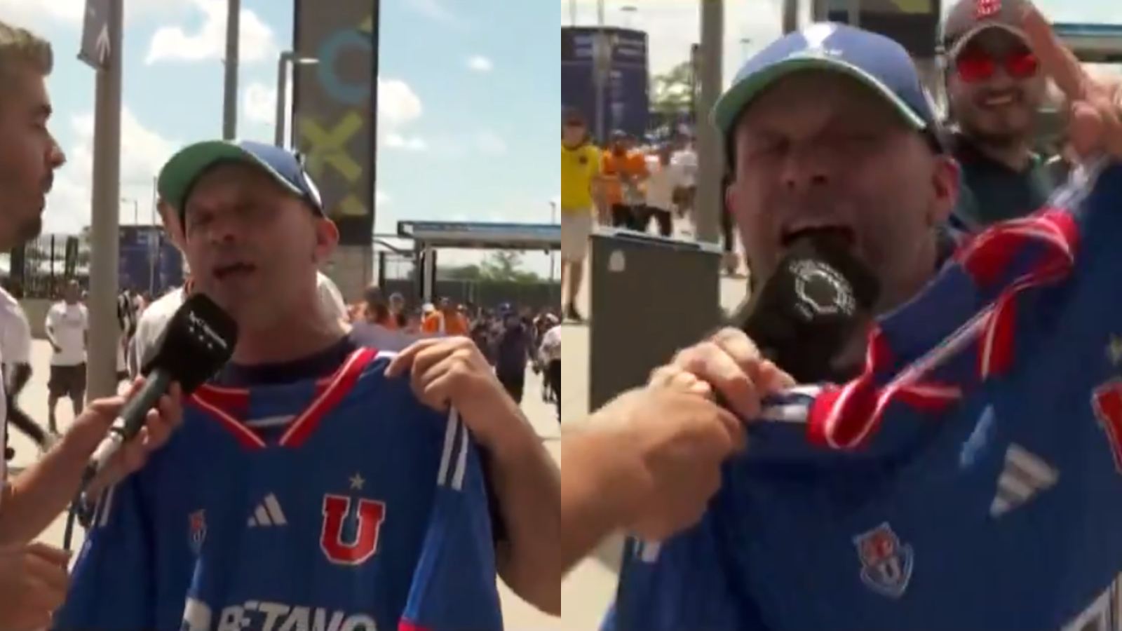 Hincha de la Universidad de Chile alentando por el Real Madrid en el Mundial de Clubes