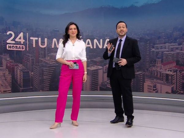 Valentina Reyes y Rafael Venegas en 24 Horas Tu Mañana.