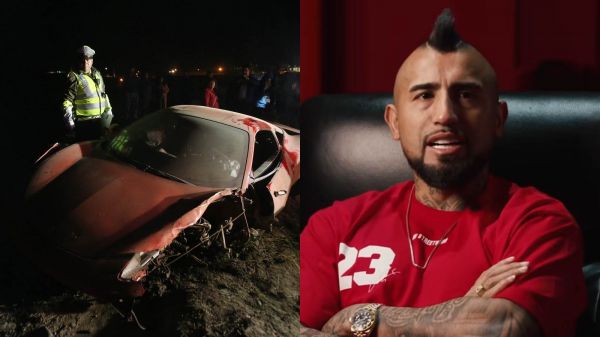 Arturo Vidal repasando su accidente ocurrido en 2015