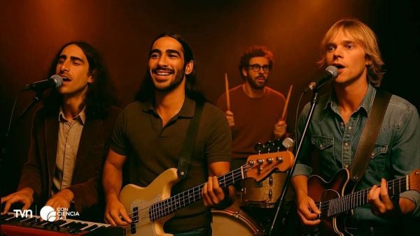 Arte digital utilizado como portada de disco de The Velvet Sundown, banda creada íntegramente con inteligencia artificial.