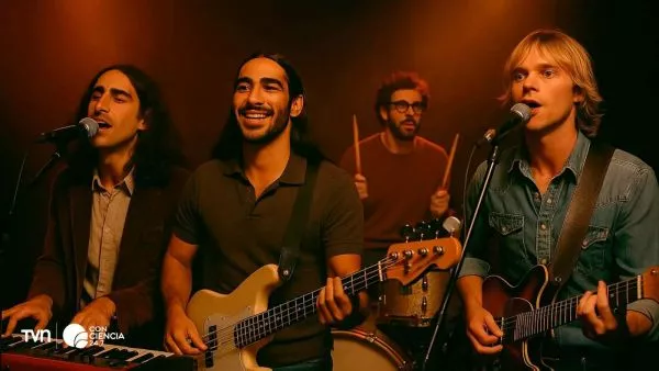 Arte digital utilizado como portada de disco de The Velvet Sundown, banda creada íntegramente con inteligencia artificial.