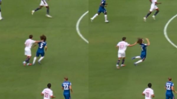 Joao Neves le tiró el pelo a Marc Cucurella en el Mundial de Clubes