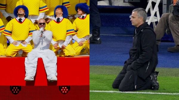 Show de JBalvin con un meme de José Mourinho