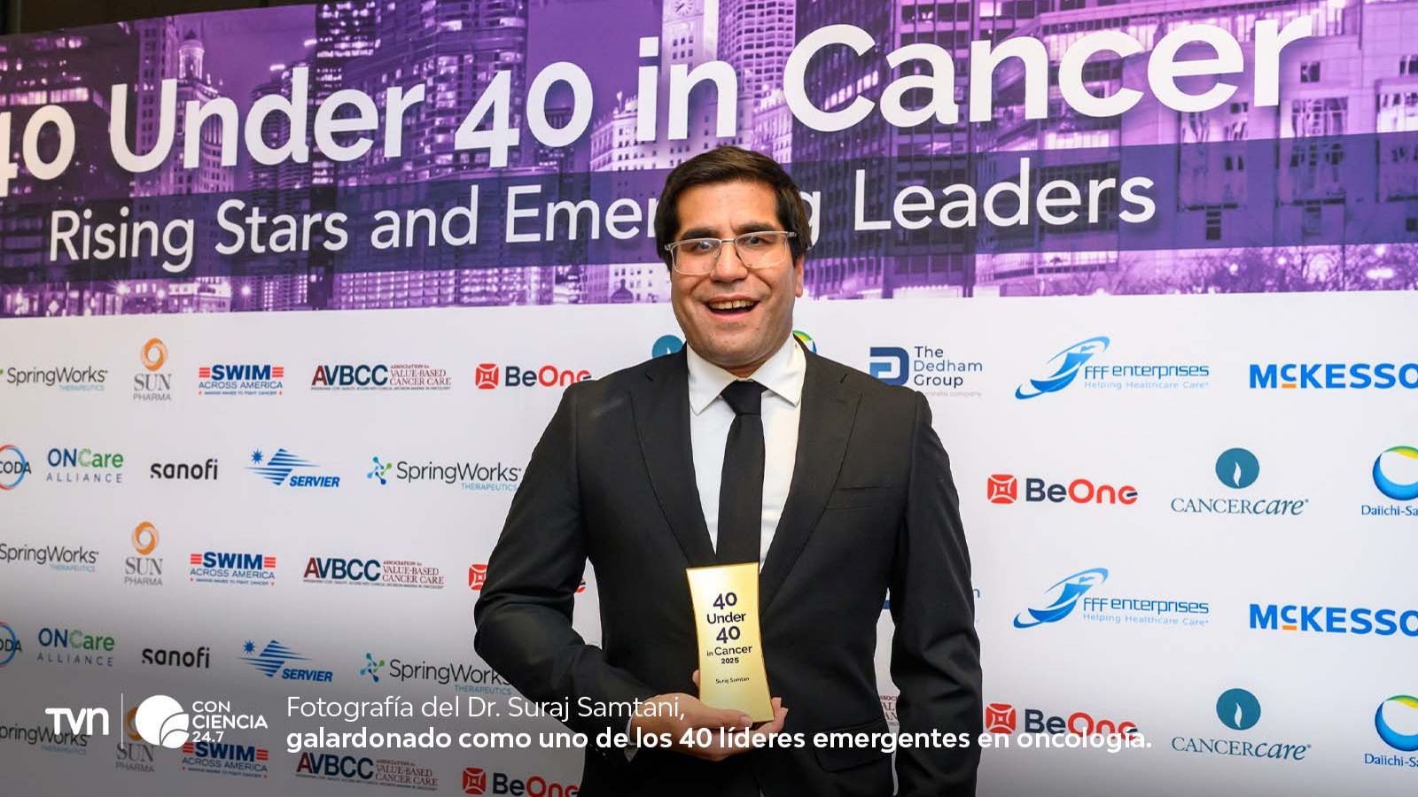 El Dr. Suraj Samtani, oncólogo chileno premiado por su liderazgo internacional en tratamiento del cáncer.