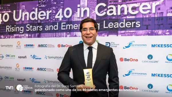 El Dr. Suraj Samtani, oncólogo chileno premiado por su liderazgo internacional en tratamiento del cáncer.