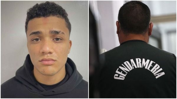 Carlos Mejía junto a imagen referencial de Gendarmería.