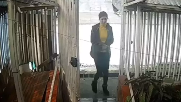 Captura cámara de seguridad en la que se ve a una mujer ingresando a una vivienda