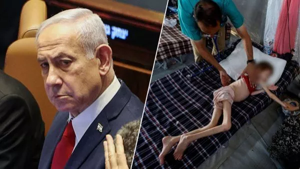 Benjamin Netanyahu y niña en Gaza