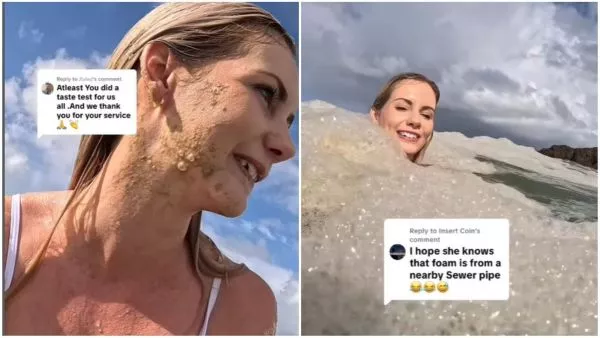 Influencer nada en aguas residuales.