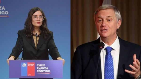 Dúplex Camila Vallejo en un punto de prensa y José Antonio Kast