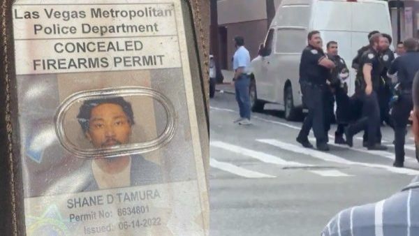 Documento del autor del tiroteo y policía socorriendo en el ataque.