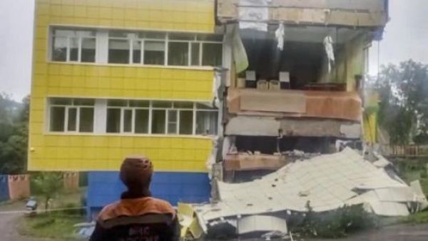 Edficio con destrozos en Rusia