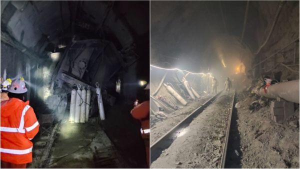 El lugar del derrumbe en El Teniente