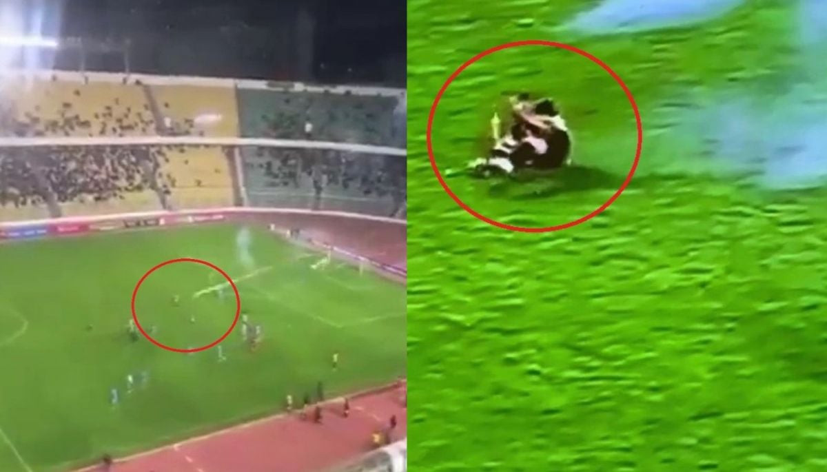 Graves incidentes: Barristas de The Strongest lanzaron bengalas a la cancha e hirieron a un jugador
