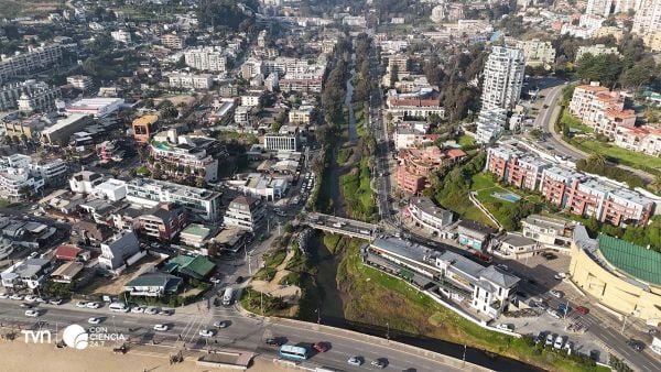 Vista del Humedal Urbano Estero Reñaca en Viña del Mar, recientemente declarado área protegida por el Ministerio del Medio Ambiente.