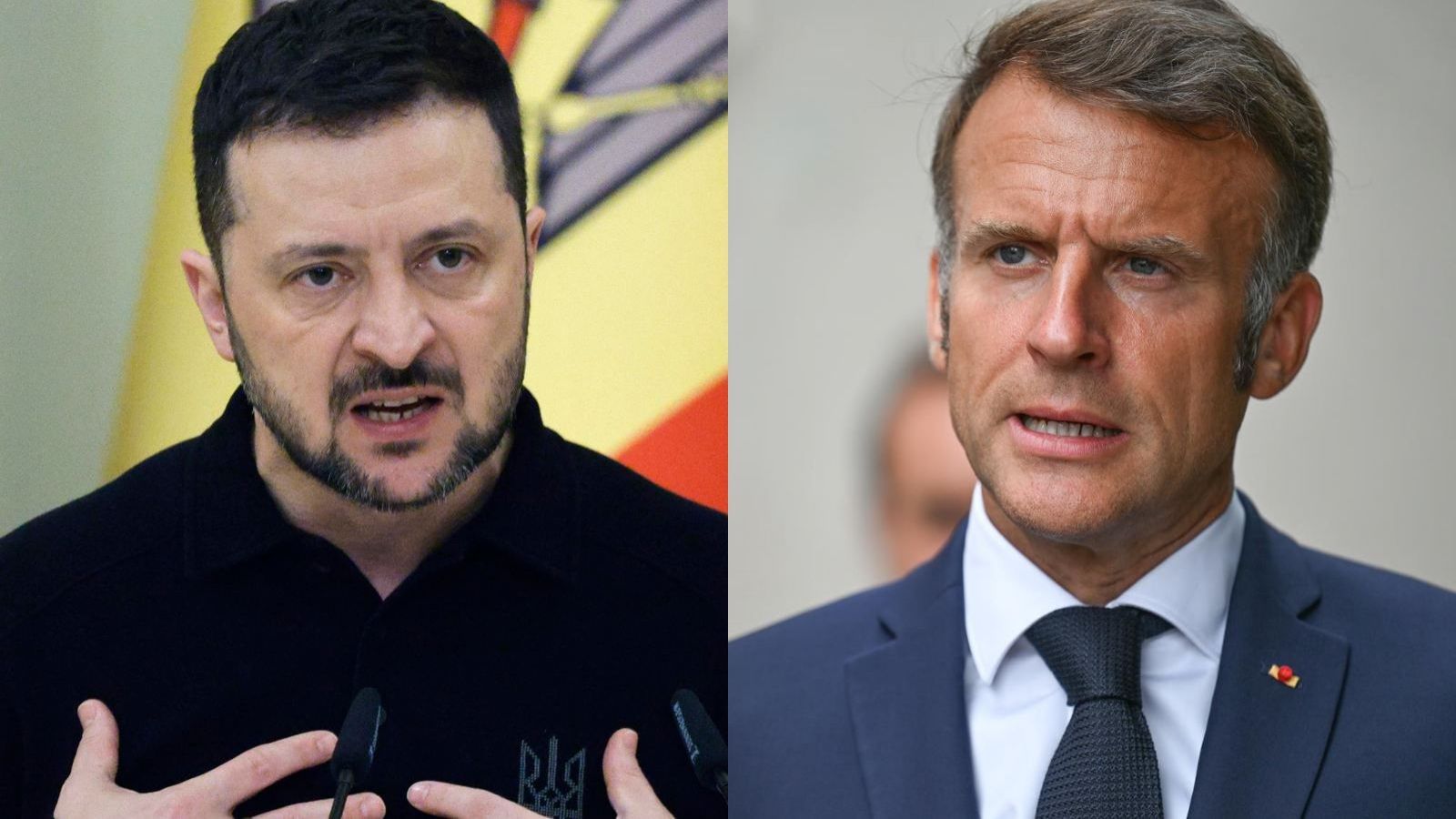 Volodímir Zelenski y Emmanuel Macron