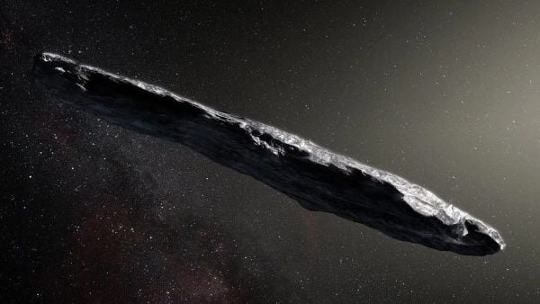Concepción artística del objeto interestelar 1I/2017 U1 (‘Oumuamua) después de su descubrimiento en 2017