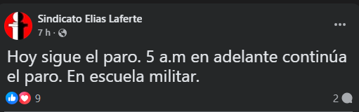 Paro de buses RED