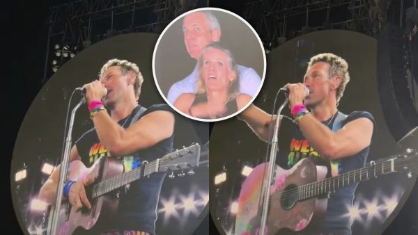 Chris Martin y kiss cam en concierto