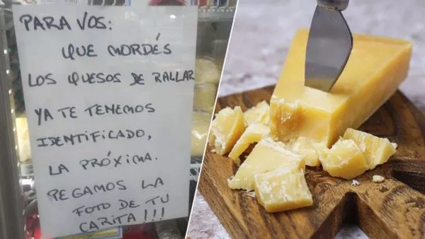 Hombre mordía queso en comercio de Argentina