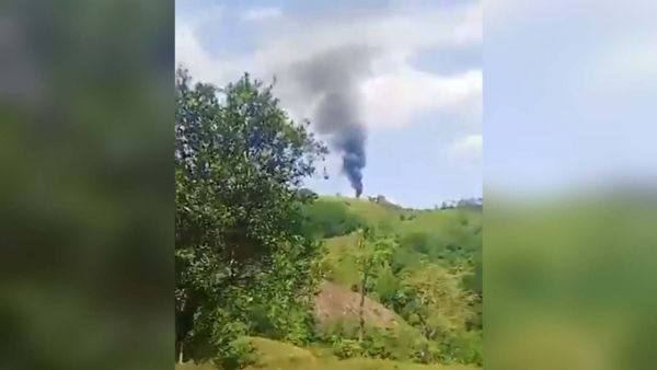 Imágenes de helicóptero derribado en Antioquia