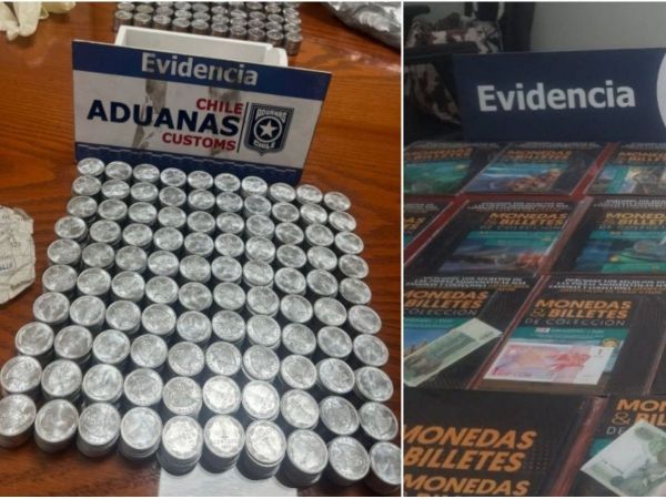 Monedas incautadas por Aduanas