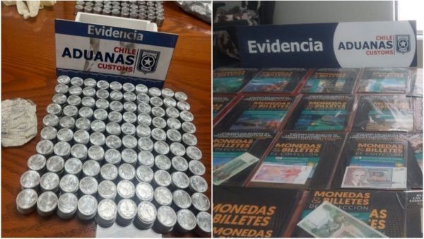 Monedas incautadas por Aduanas