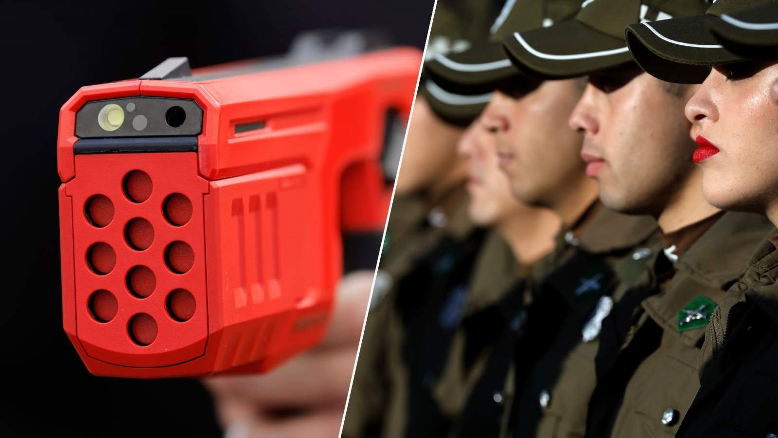 Carabineros y pistolas taser