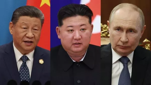 Xi Jinping, Kim Jong-un y Vladímir Putin
