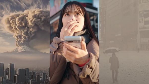 Imágenes de simulación de erupción del monte Fuji