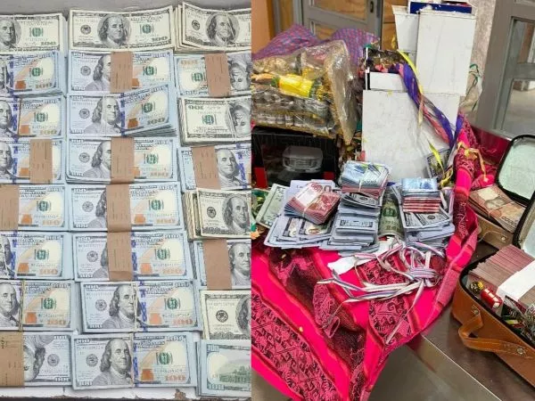 Billetes falsificados y millones de dólares no declarados