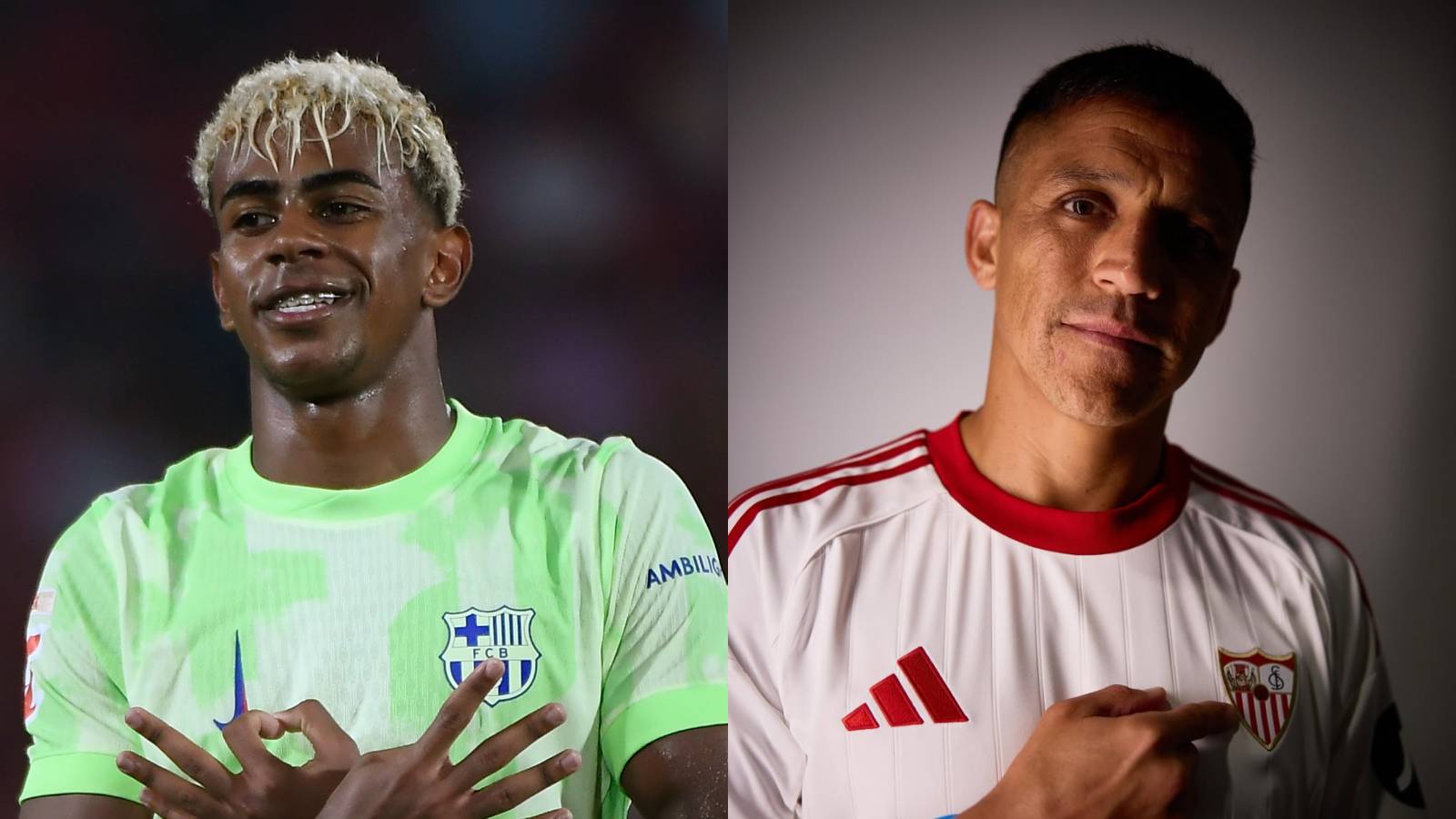 Lamine Yamal y Alexis Sánchez