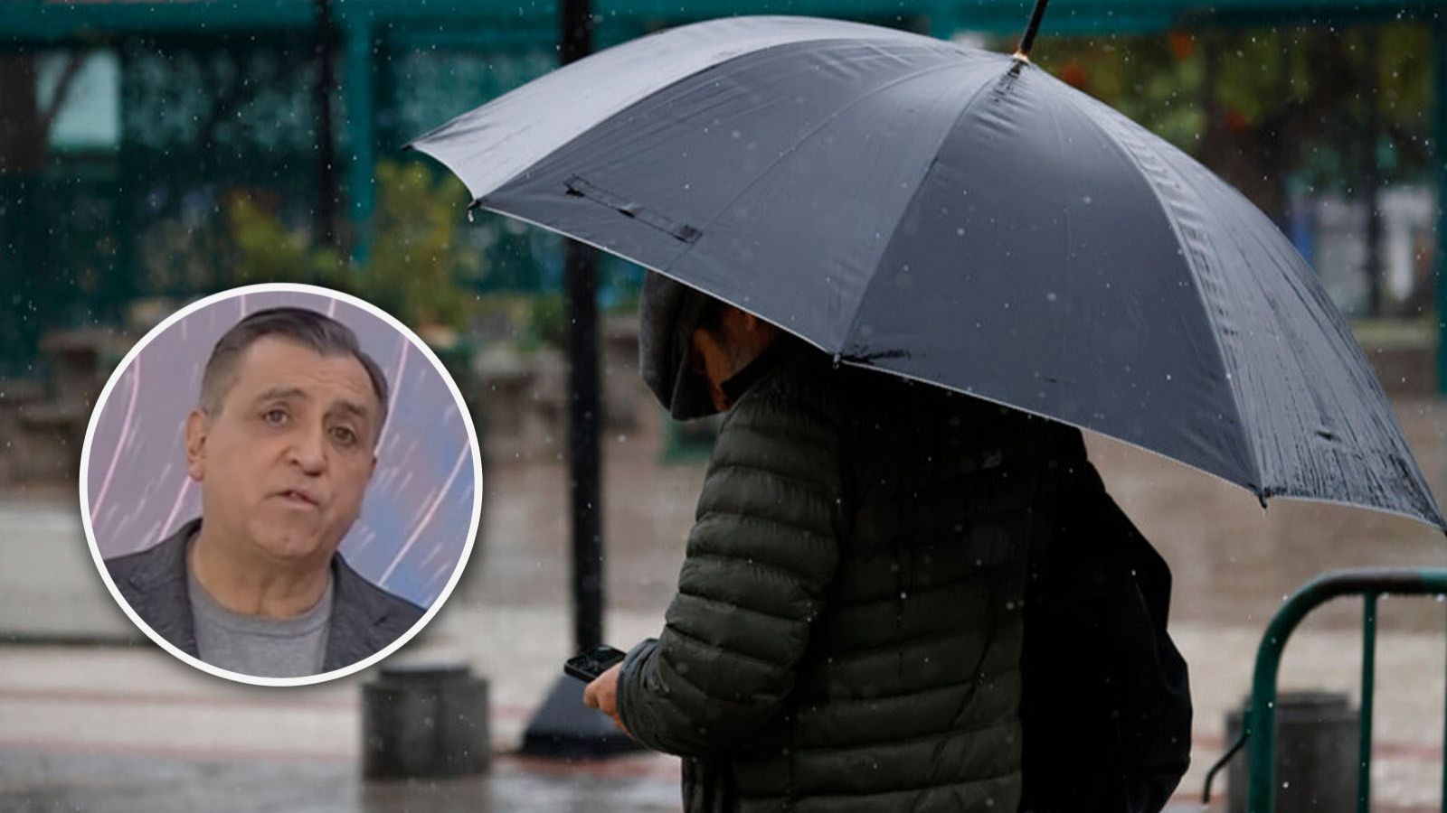 Iván Torres y lluvia en Santiago.