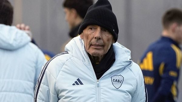 Miguel Ángel Russo en entrenamiento de Boca Juniors