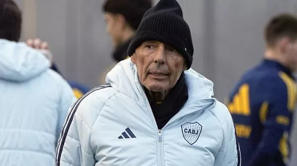Miguel Ángel Russo en entrenamiento de Boca Juniors